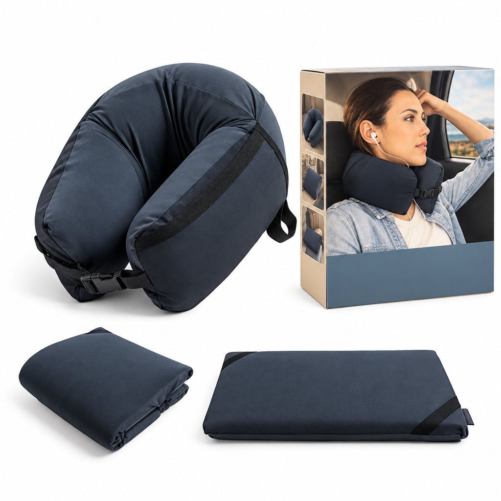 Almohada de Viaje 3 en 1 Ergonómica Multifunción