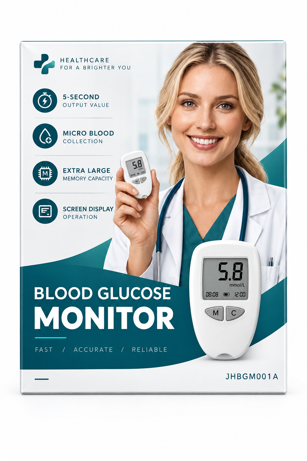 Medidor de Glucosa en Sangre Digital con 50 Tiras – Monitoreo en Casa