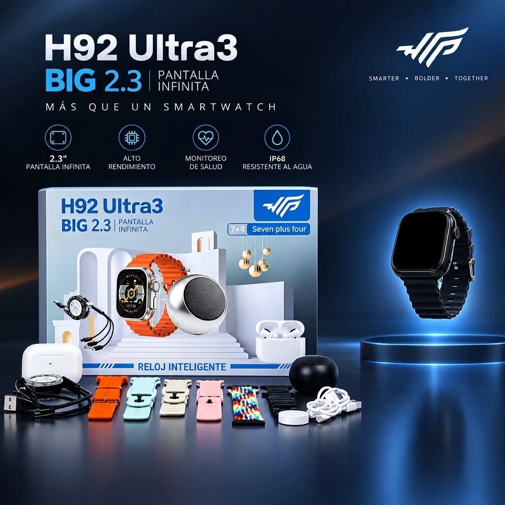Smartwatch Ultra3 Premium + Auriculares + 7Correas