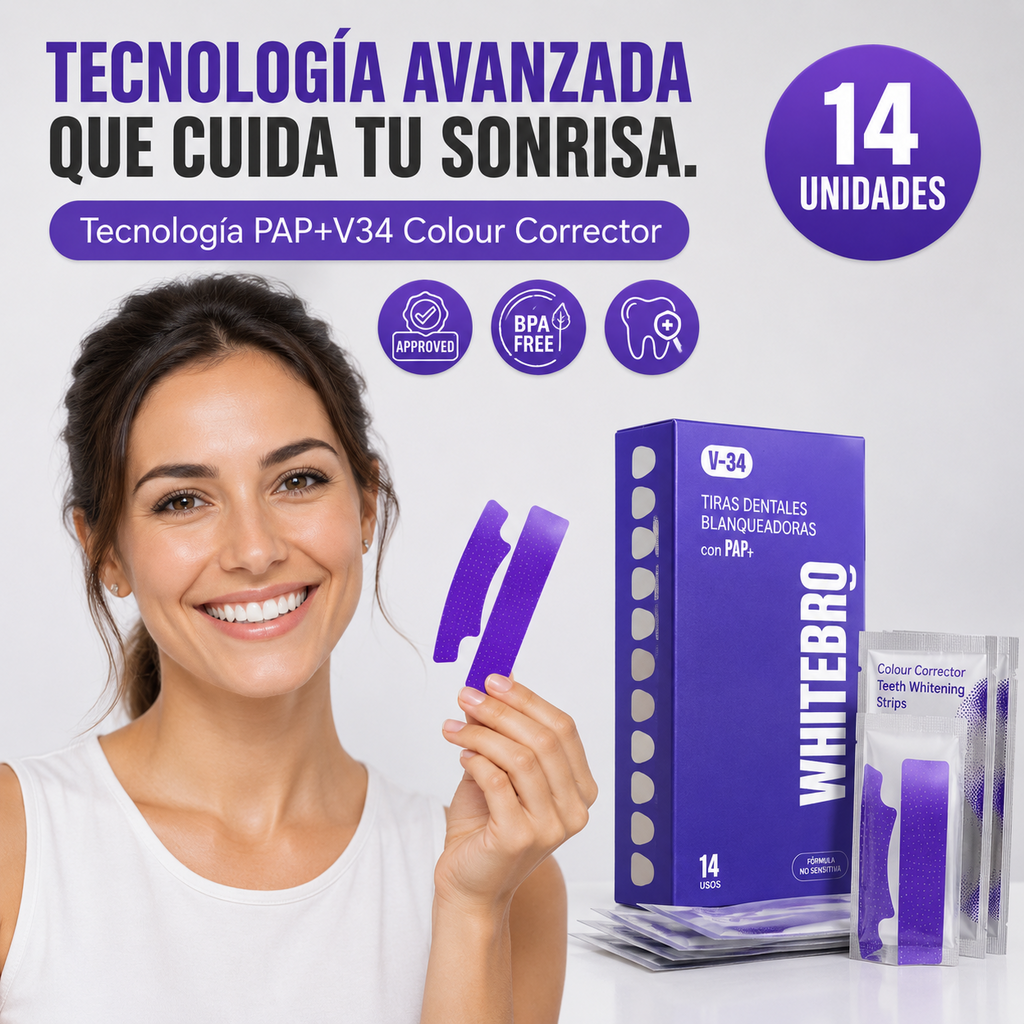 Tiras Blanqueadoras Dentales V34 (14unidades)