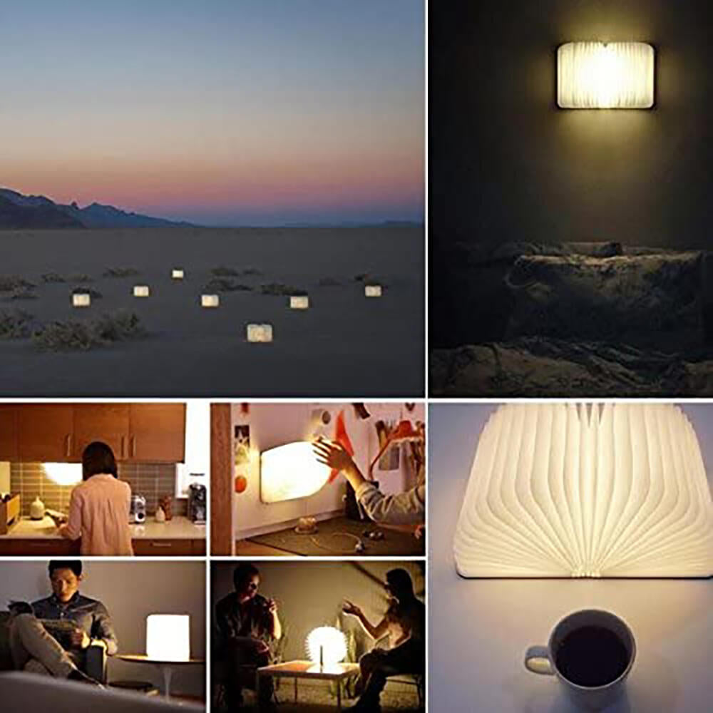 Lámpara Libro Plegable Madera LED