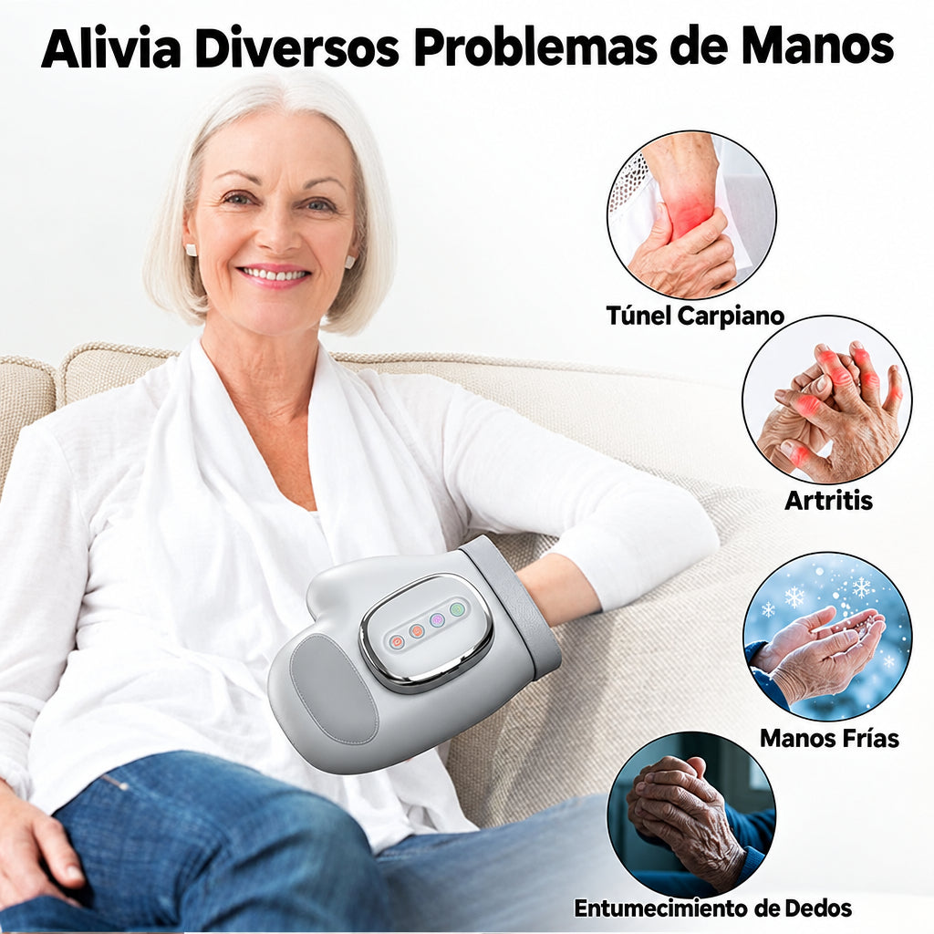 Masajeador de Manos con Calor y Compresión - Alivio Artritis y Túnel Carpiano