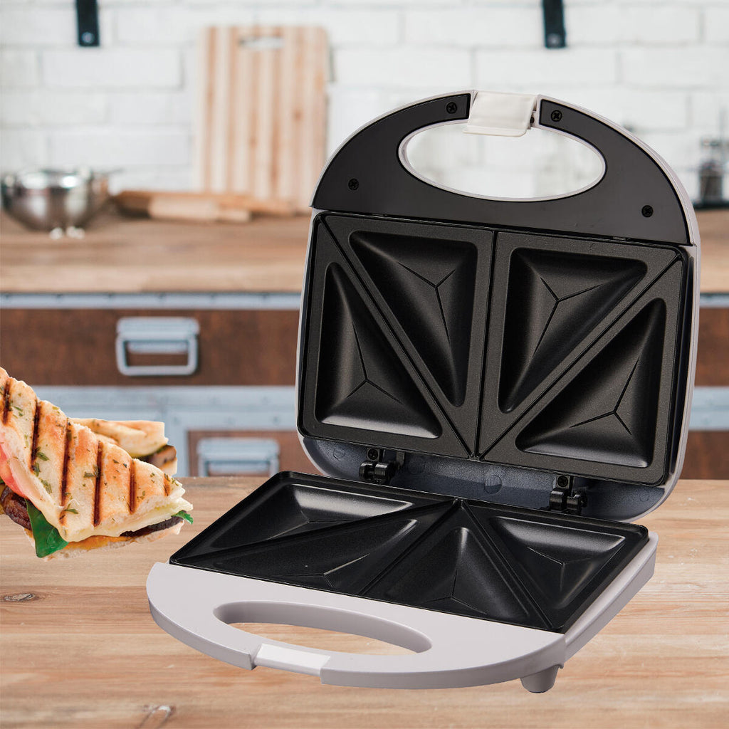 Sandwichera Eléctrica 750W para 2 Sándwiches Triangulares