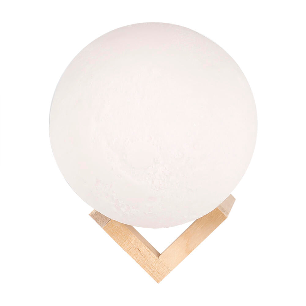 Lámpara Luna 3D 15cm 16 Colores con Mando y Soporte Madera