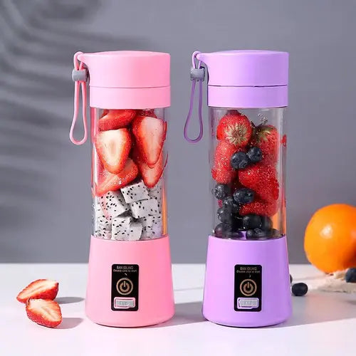 Batidora Portátil USB Recargable 380ml para Zumos con Filtro y Correa