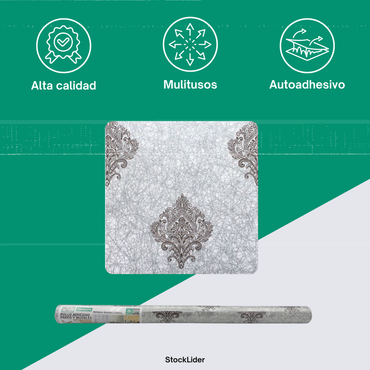 Rollo adhesivo pared y muebles 45cm x 2m