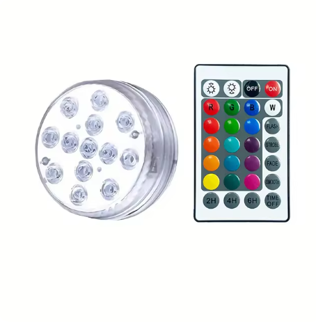 Luz RGB Sumergible con Mando - Foco Piscina Bañera Estanque 13 Colores