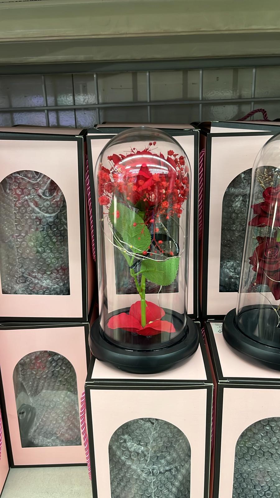 Rosa Eterna Encantada LED con Cúpula de Cristal