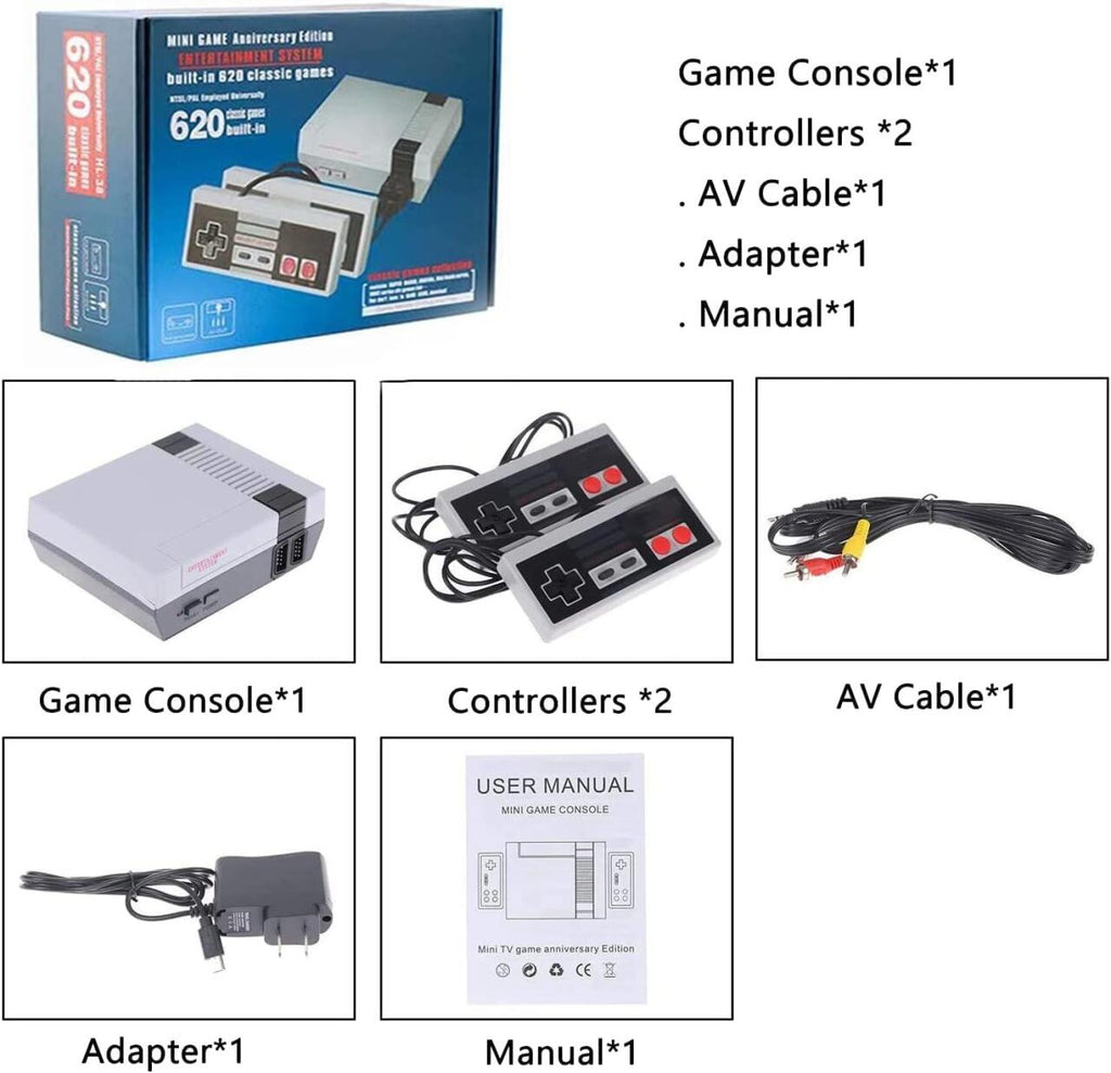Consola Retro 620 Juegos Clásicos - 2 Mandos