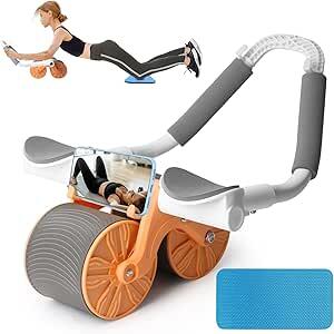 Rodillo Abdominal Pro con Soporte para Codos y Móvil-Rebote Automático