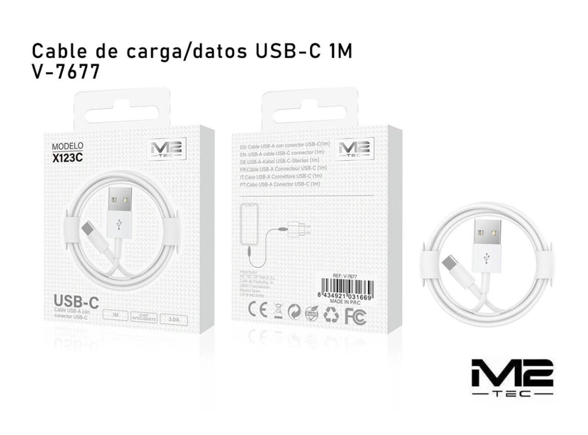 Cable USB-A a USB-C 3.0A, 100cm,