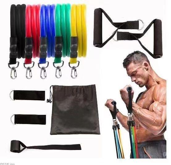 Kit Gomas Elásticas 11 en 1-Gimnasio Completo En Casa+Bolsa