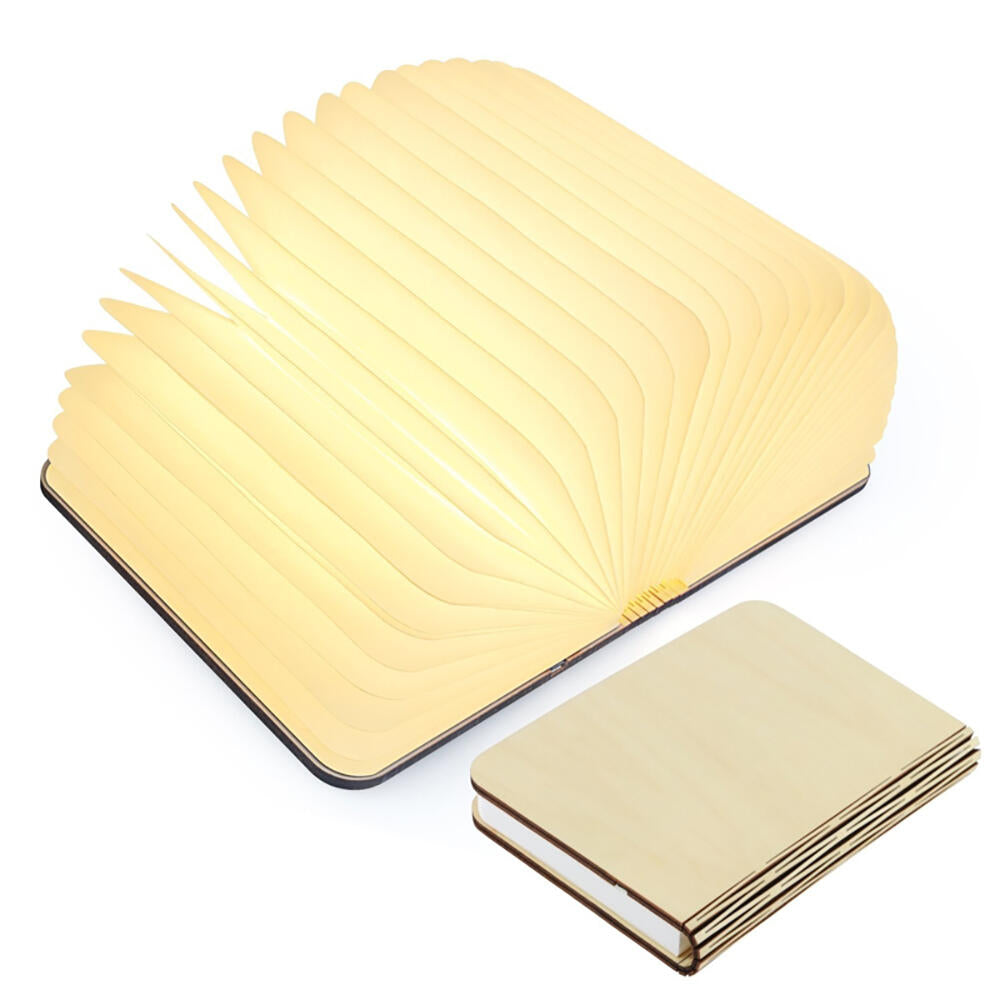 Lámpara Libro Plegable Madera LED