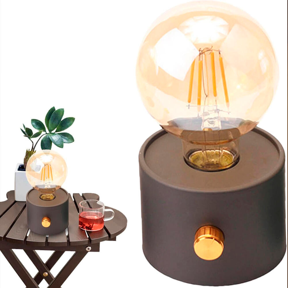 Lámpara Mesita Vintage Retro - Lámpara LED Filamento Regulable Inalámbrica