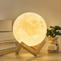 Lámpara Luna 3D 15cm 16 Colores con Mando y Soporte Madera