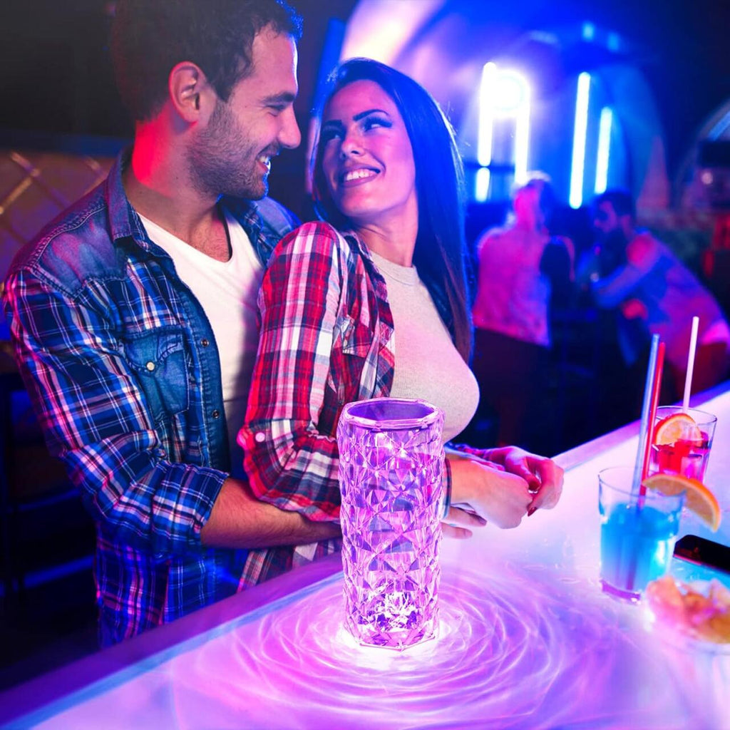 Lámpara Cristal LED Táctil RGB - Mesa 16 Colores con Mando
