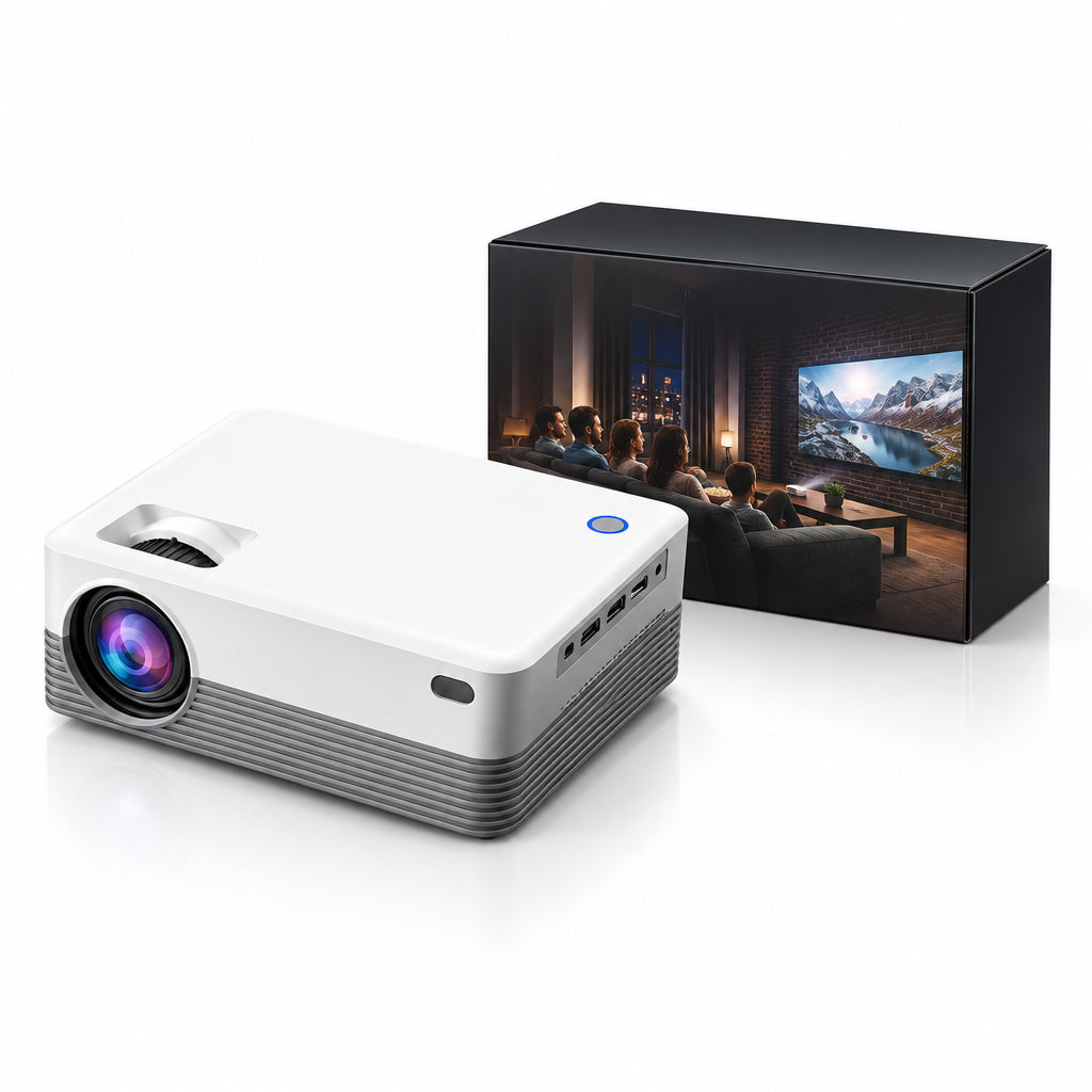 Proyector 4K Android QuadCore – Cine en Casa Inteligente y Potente