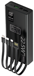 Powerbank 20.000mAh 22,5W con 4 Cables Integrados - Carga 5 Dispositivos Simultáneos