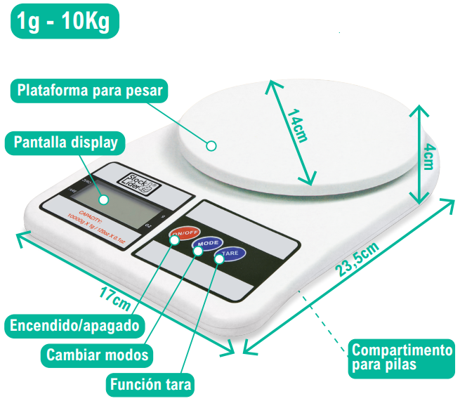 Báscula de Cocina Electrónica Digital 10KG Precisión