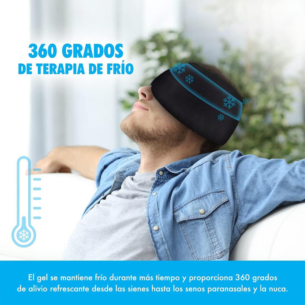 Pack 2x1 Alivio Dolor - Gorro Gel Frío Migraña + Rodillera Gel - Terapia Frío/Calor