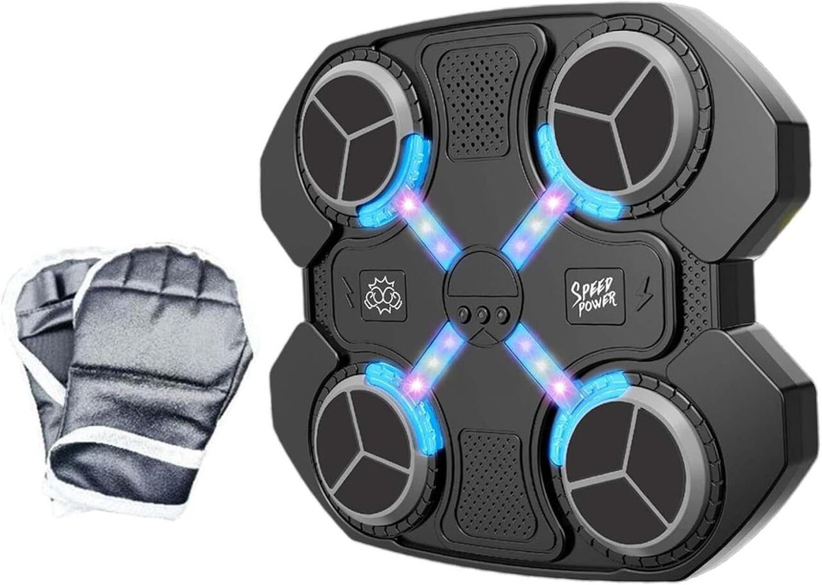 Panel De Boxeo Inteligente Musical+Guantes -Bluetooth+Luces Led
