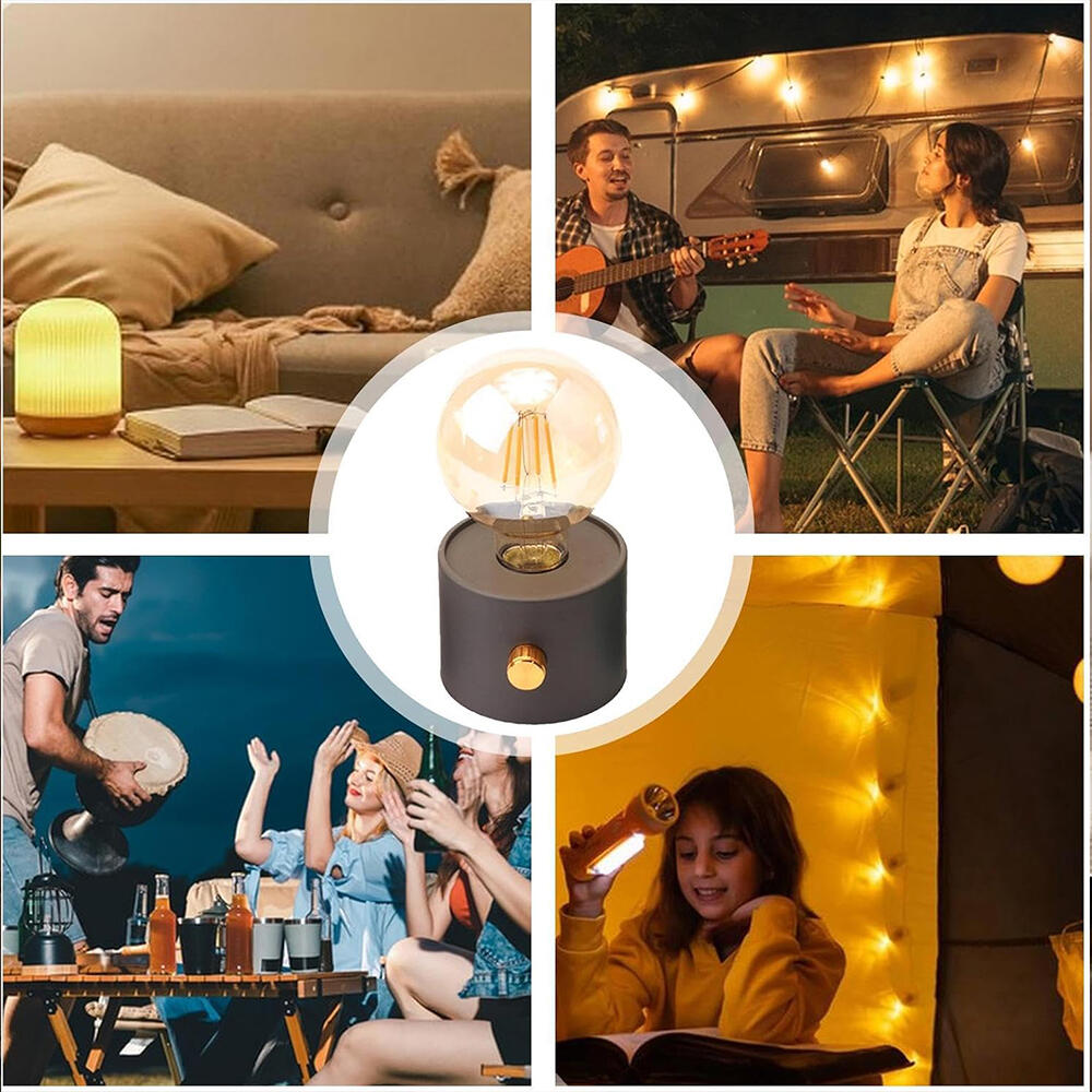 Lámpara Mesita Vintage Retro - Lámpara LED Filamento Regulable Inalámbrica