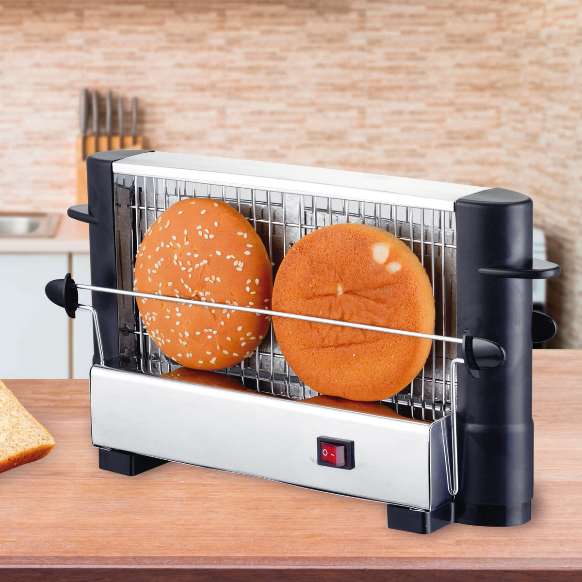 Tostadora Horizontal Doble 750W Acero Inoxidable