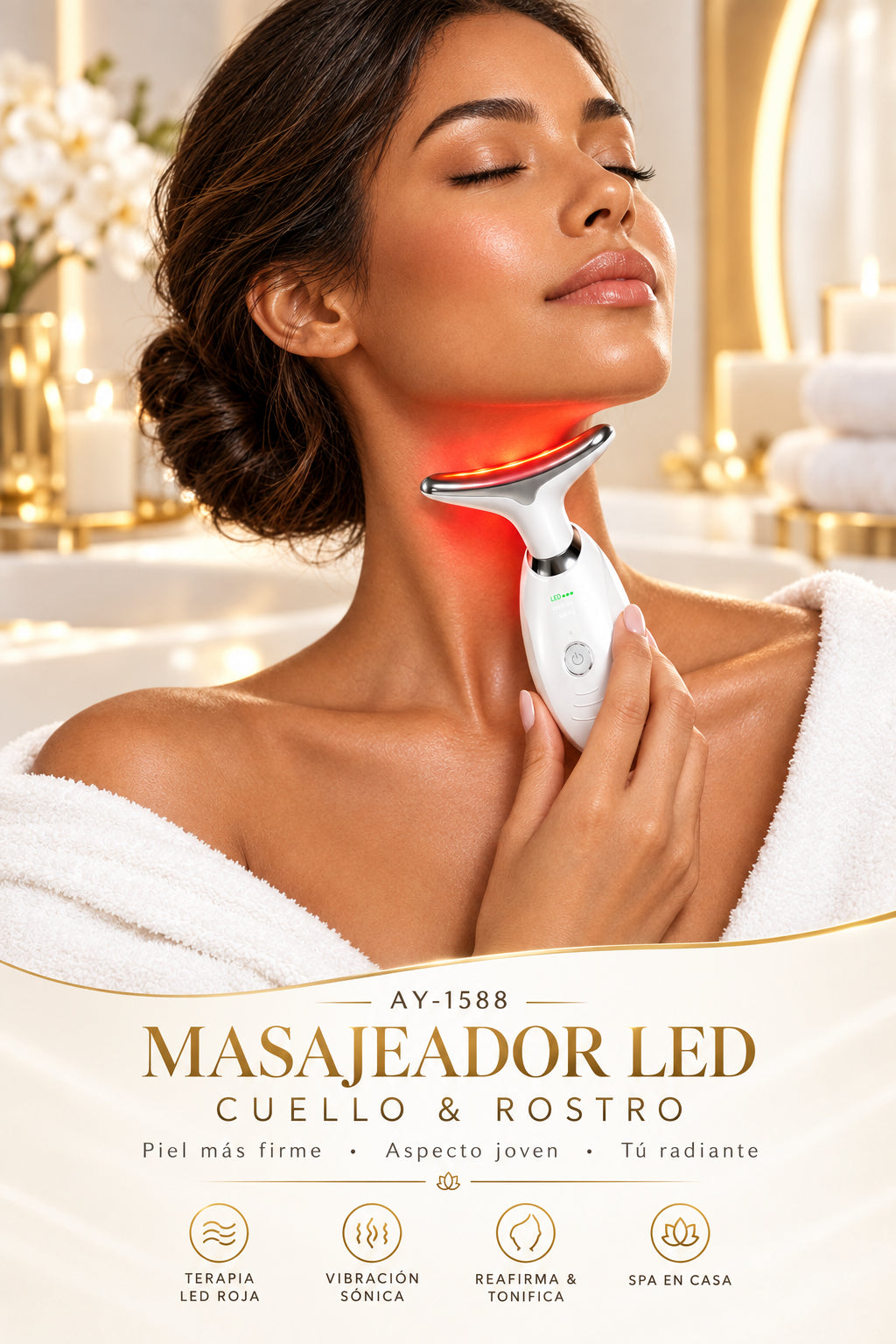 Masajeador Facial y Cuello Efecto Lifting - Luz LED