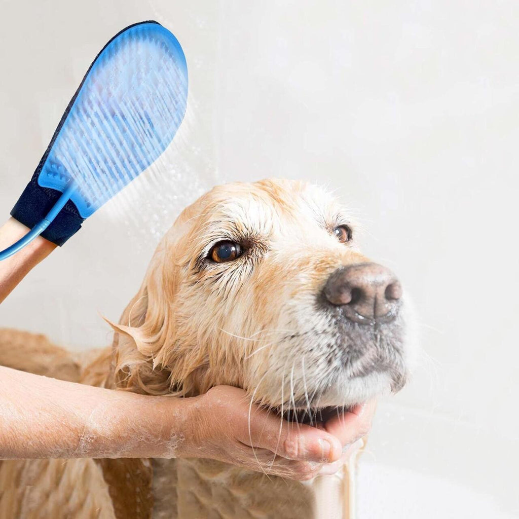 Guante Ducha Cepillo para Perros con Manguera