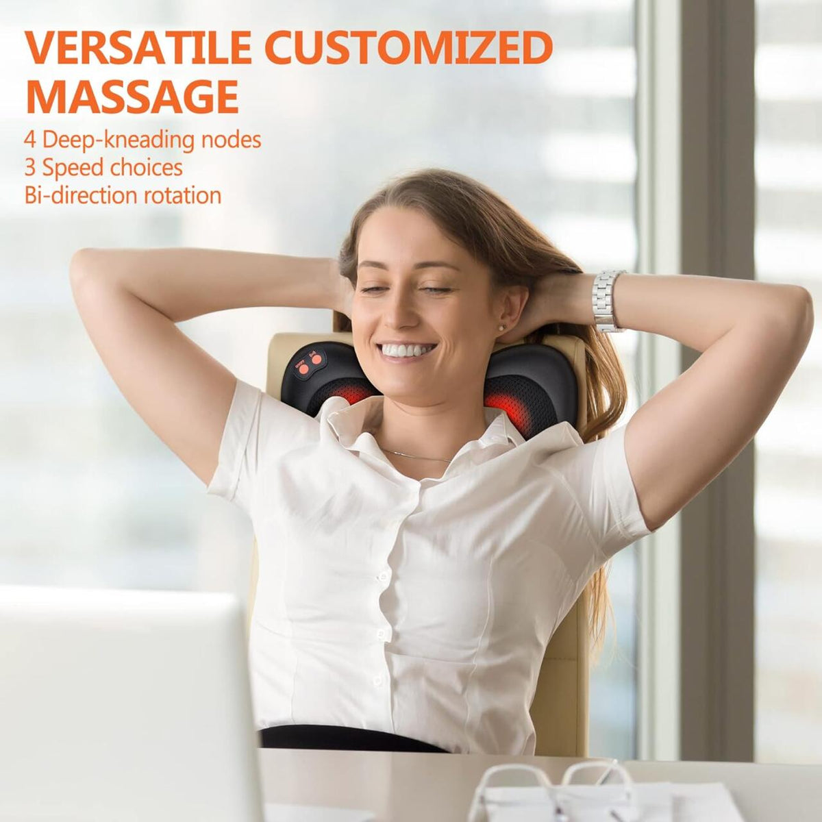 Cojín Masajeador Shiatsu con Calor - Cuello, Espalda y Lumbar