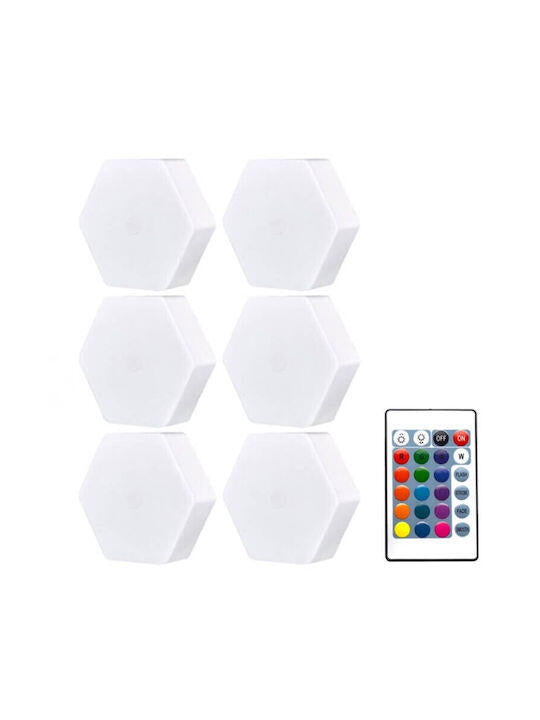 Panel LED Hexagonal Táctil - Luces RGB con Mando 6 Piezas