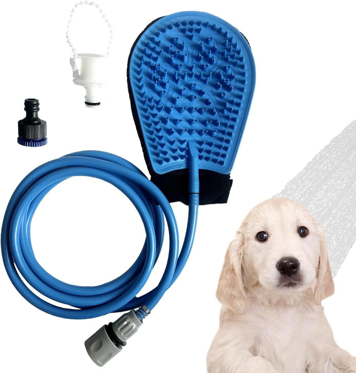 Guante Ducha Cepillo para Perros con Manguera