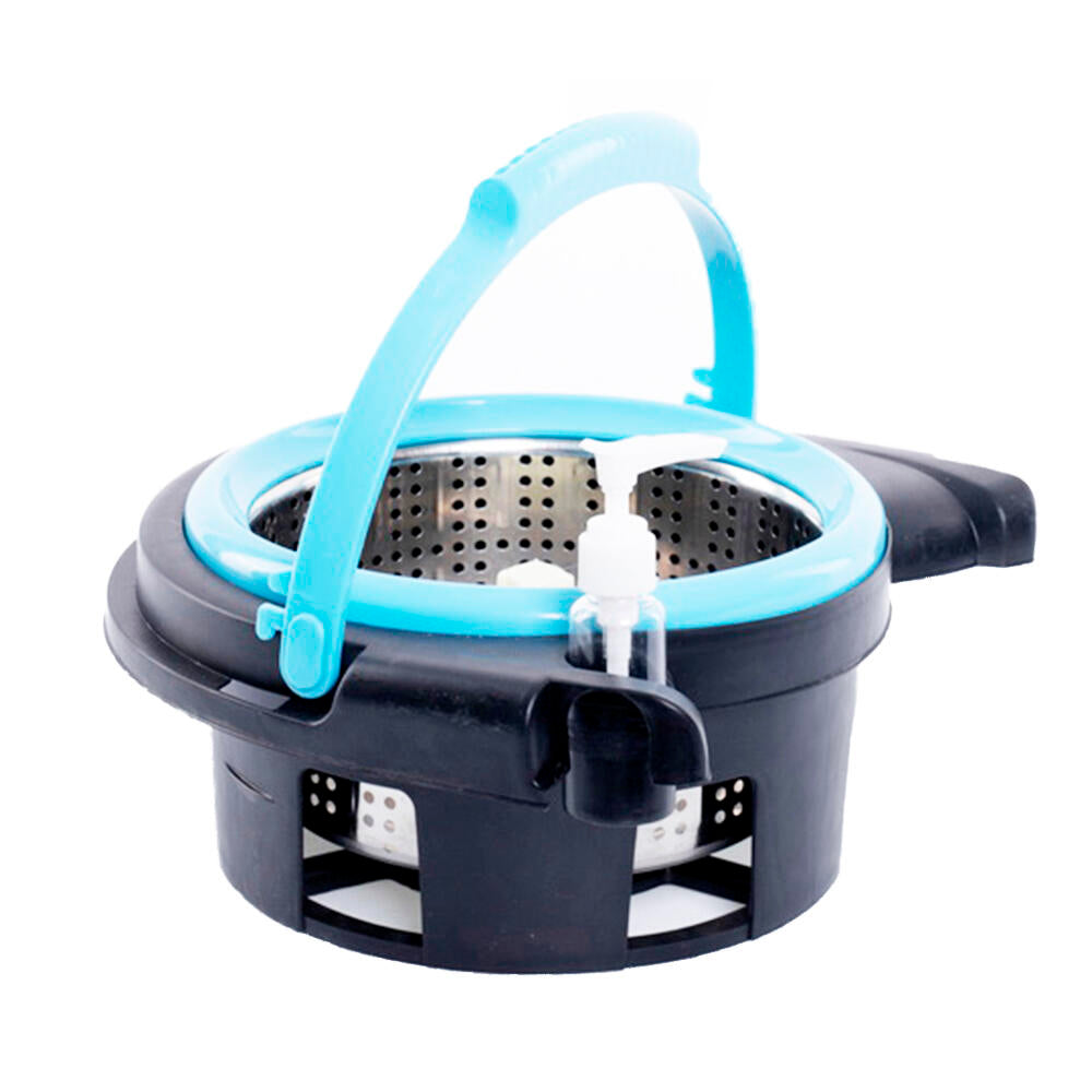 Fregona con Cubo Escurridor Inox y Ruedas - Mopa Giratoria 360º con 2 Recambios