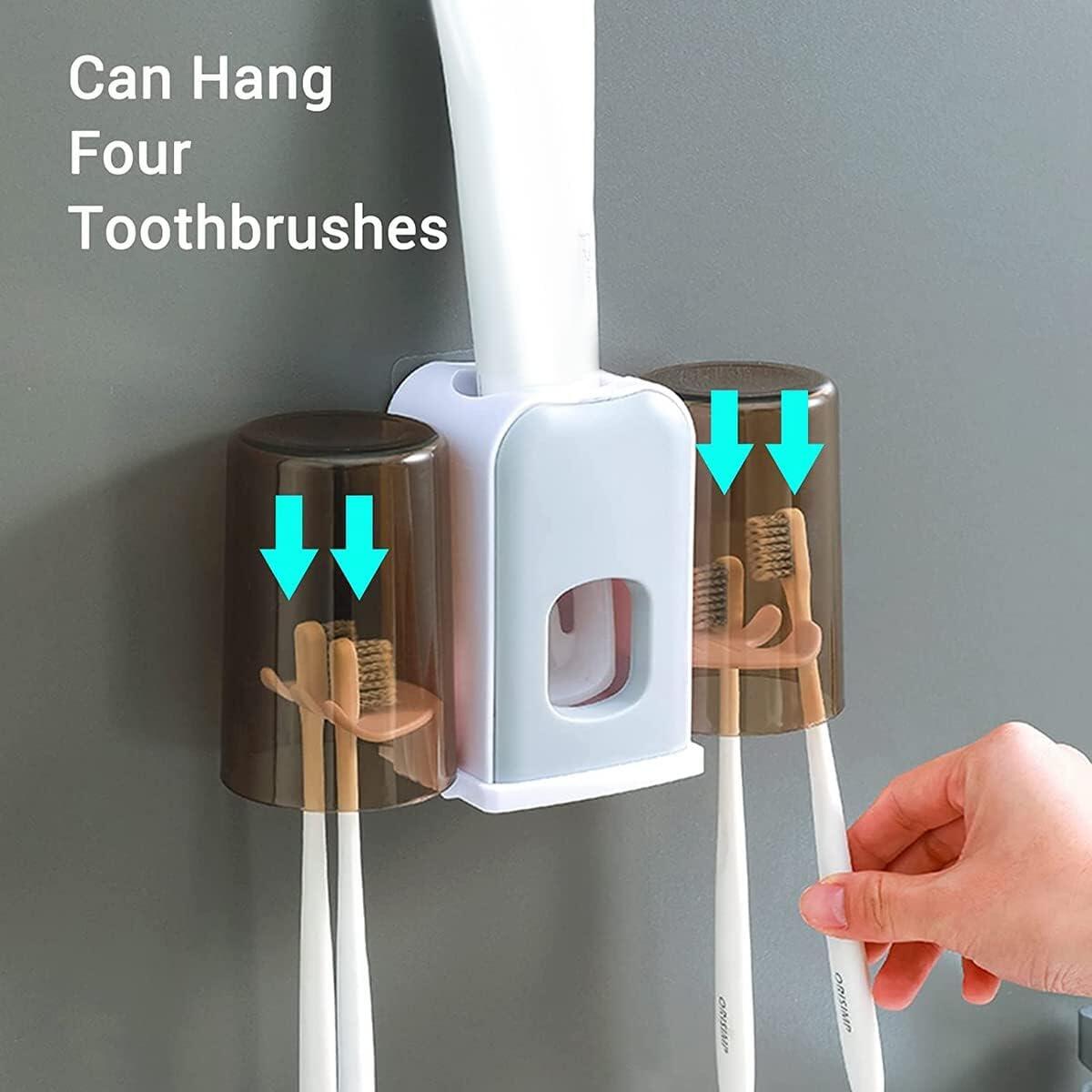 Soporte de Cepillo de Dientes con Dispensador Automático de Pasta y Vasos