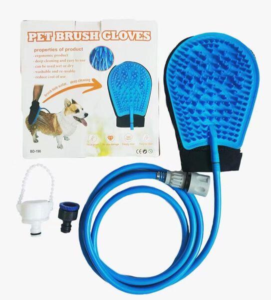 Guante Ducha Cepillo para Perros con Manguera