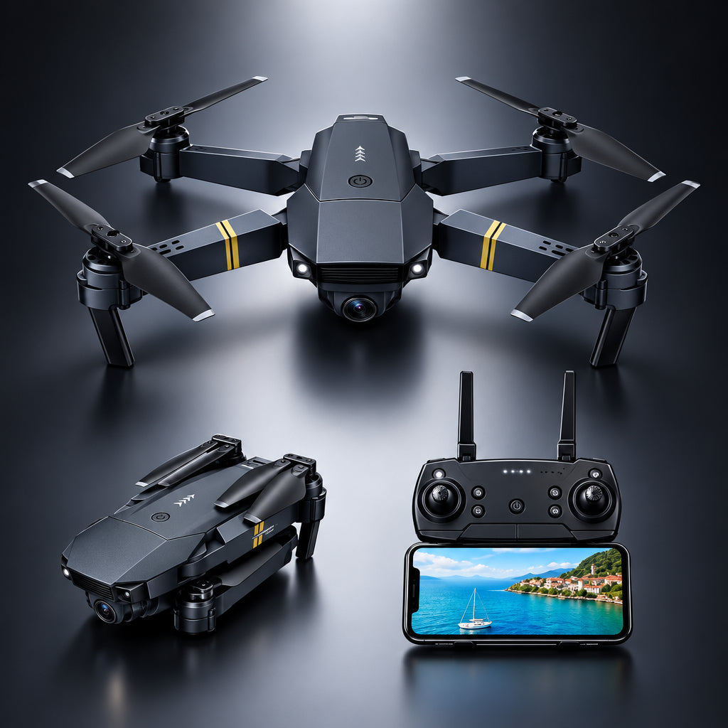 Dron con Cámara HD Plegable y Control Remoto- Niños y principiantes