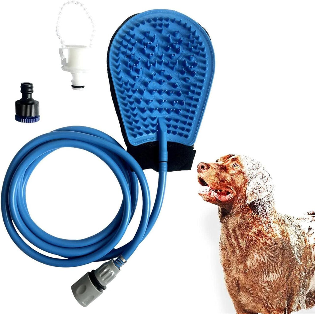 Guante Ducha Cepillo para Perros con Manguera