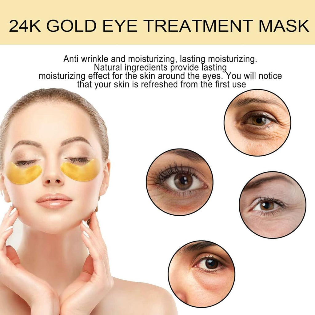 Parches de Oro 24K para Ojos – 60 Pcs