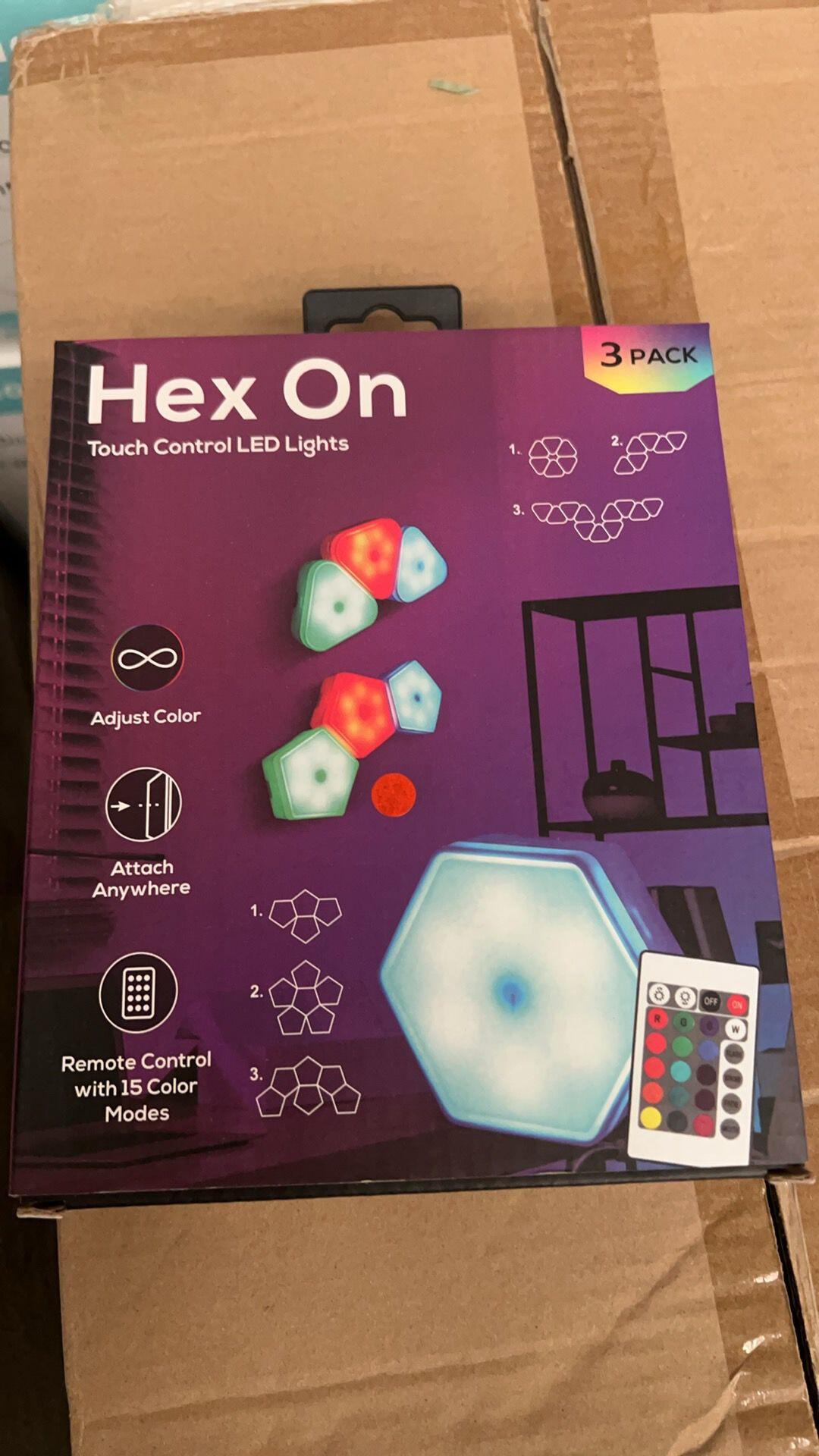 Panel LED Hexagonal Táctil - Luces RGB con Mando 6 Piezas
