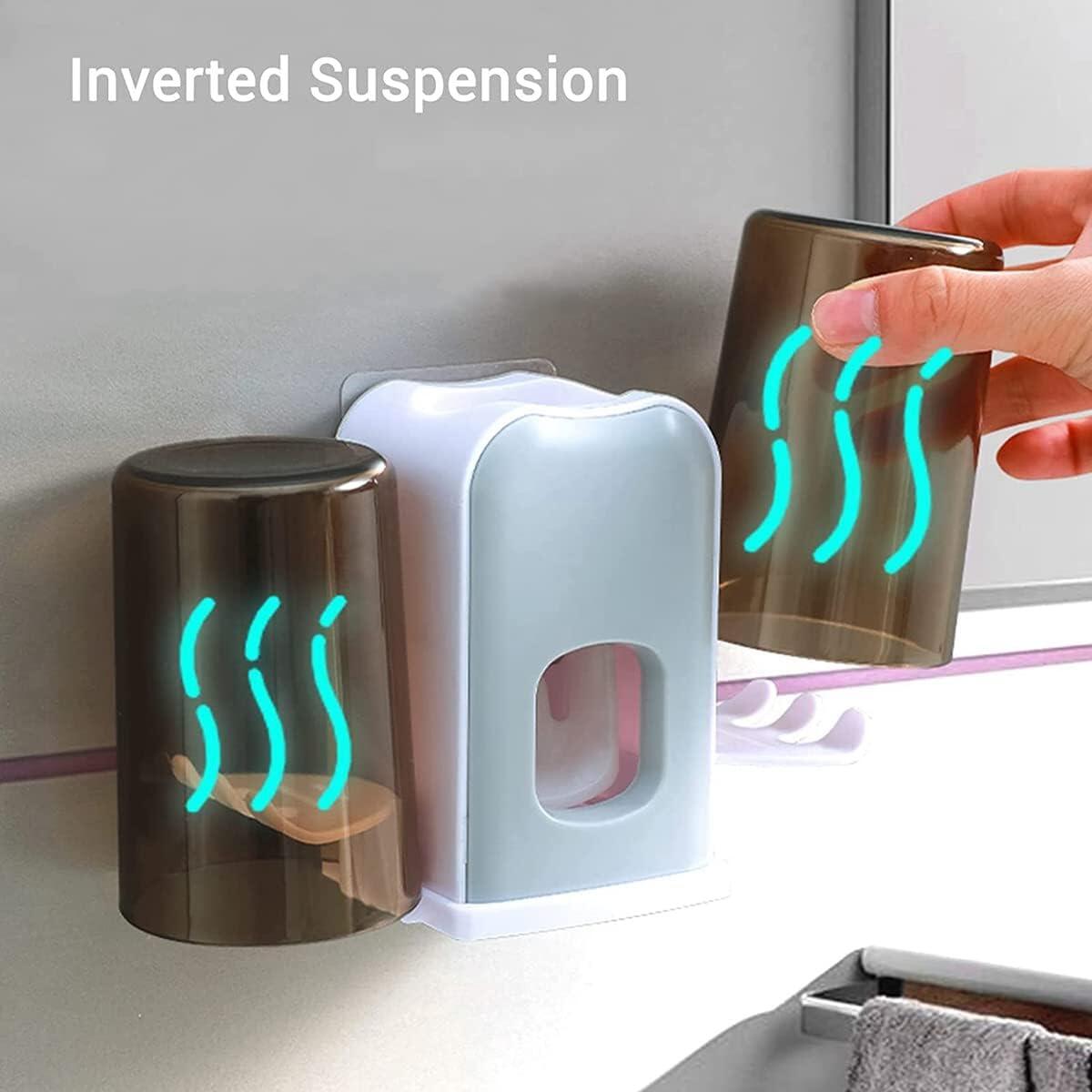 Soporte de Cepillo de Dientes con Dispensador Automático de Pasta y Vasos