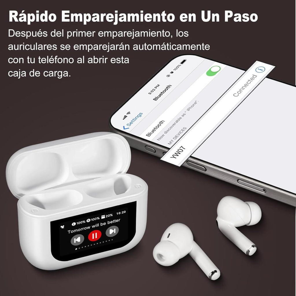Auriculares Bluetooth Pantalla Táctil Cancelación de Ruido Impermeables