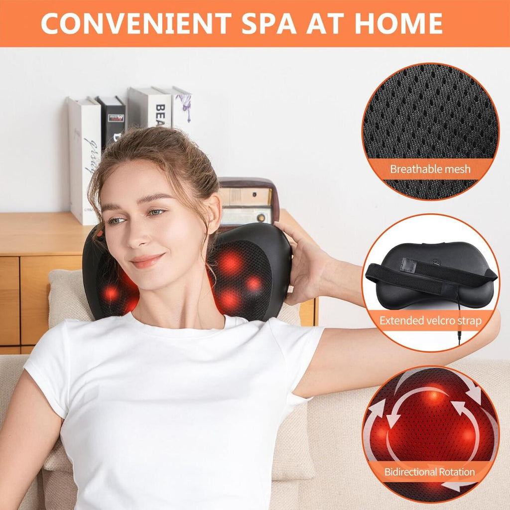 Cojín Masajeador Shiatsu con Calor - Cuello, Espalda y Lumbar