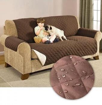 Funda Sofá 3 plazas Impermeable - Protector Antimanchas Perros y Niños Reversible