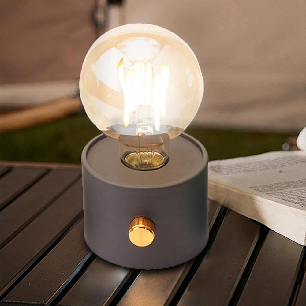 Lámpara Mesita Vintage Retro - Lámpara LED Filamento Regulable Inalámbrica