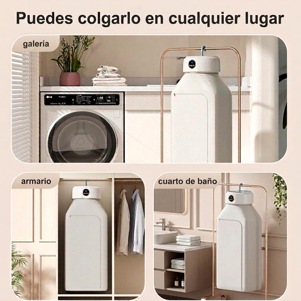 Secador Eléctrico Portátil de Diseño Plegable con Percha