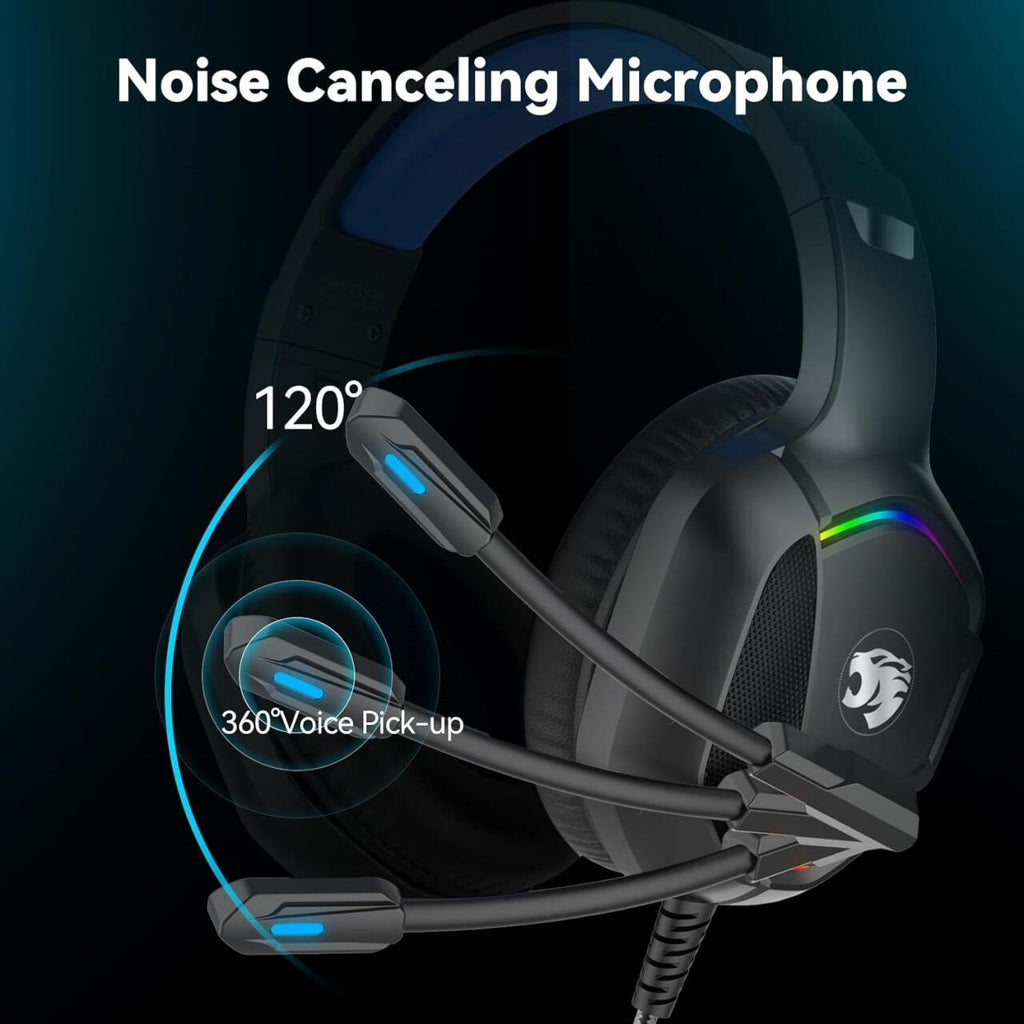 Auriculares Gaming con Micrófono - Luces Led RGB y Sonido Envolvente