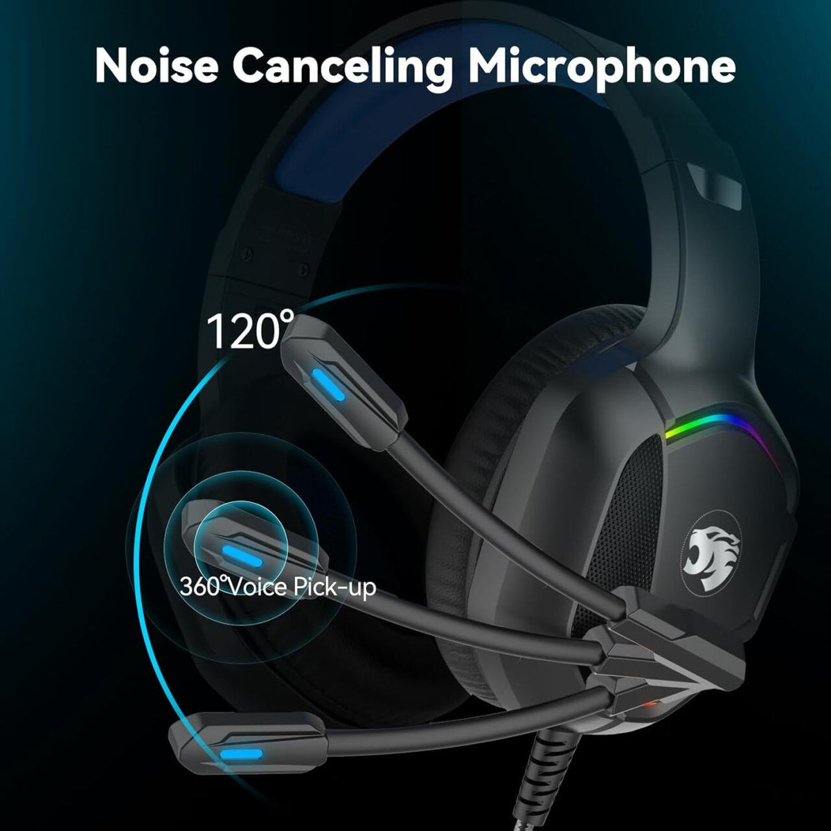 Auriculares Gaming con Micrófono - Luces Led RGB y Sonido Envolvente