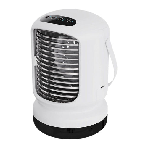 Aire Acondicionado Portátil USB Ventilador con Niebla de Agua, Humidificador y Luces LED Enfriador Personal Recargable