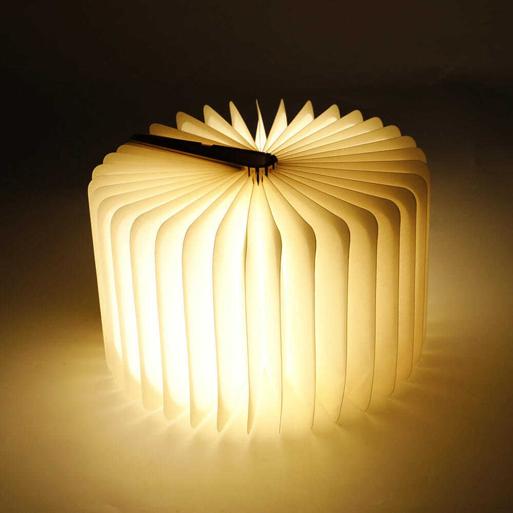 Lámpara Libro Plegable Madera LED