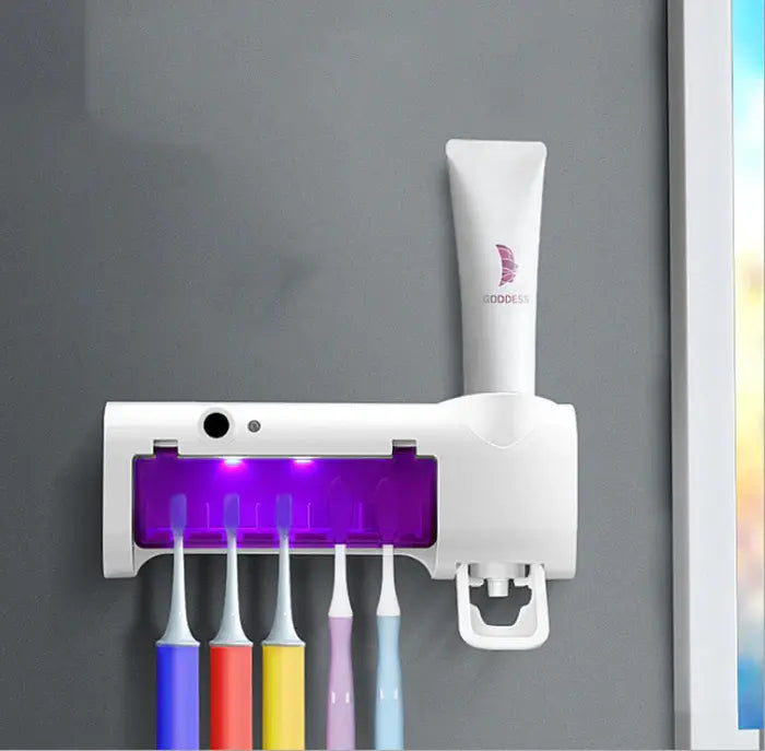 Esterelizador UV Cepillos Dientes Soporte Pared Dispensador Pasta
